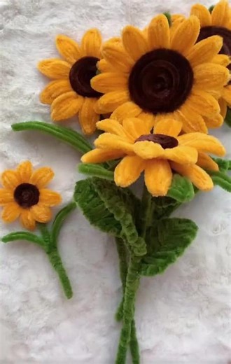 Sunflower Fuzzy Wire Bouquet Tutorial