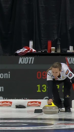 That'll get the cowbells in action. Rachel making things look easy for Team Homan out there! | Grand Slam of Curling