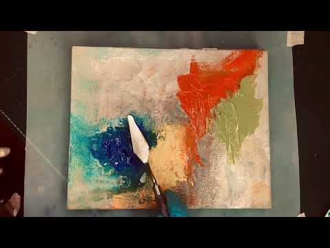 Modern Abstract Texture Painting/ Step by Step Acrylic Palette Knife Techniques and Sponge Blending
