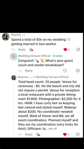 5,000 total… and the wedding is in two weeks? Yes, really. Watch the full discussion on YouTube. #weddingbudget #weddingvenue #weddingplanner