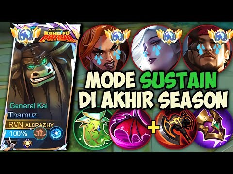 NYOBAIN THAMUZ SUSTAIN MODE BRUTAL DIAKHIR SEASON‼️GAMEPLAY TOP GLOBAL THAMUZ - MLBB