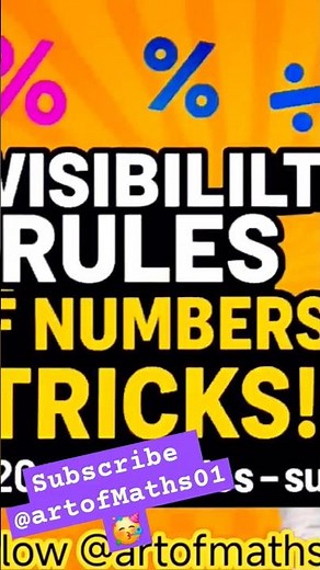 Divisibility Rules 1 to 20|| Divisibility Rules| #math #mathstricks