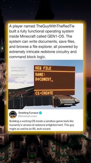 A player named The Guy WithTheRedTie built a fully functional operating system inside Minecraft