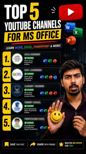 Top 5 YouTube Channels to Learn MS Office FREE | Word, Excel & PowerPoint