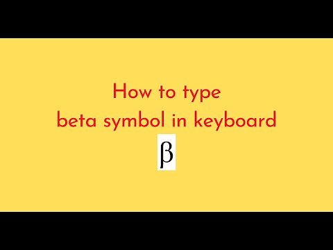 How to type beta symbol in keyboard