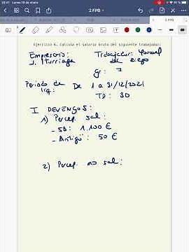 SALARIO BRUTO. Ejercicio 6 Tema 3 (2º FPB)