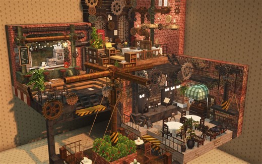 【Minecraft】可能是你没见过的内饰｜工业风咖啡馆 - 建筑展示+教程