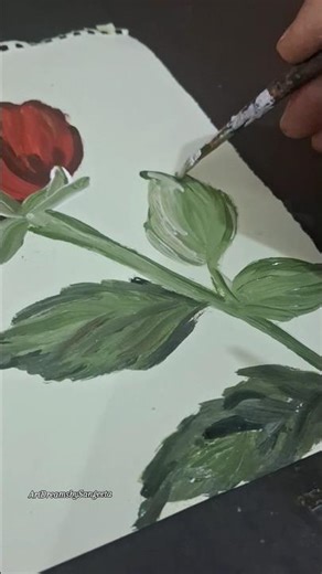 💯❤️DOUBLE SHADE ROSE FLOWER USING ACRYLICS #TRENDING #ACRYLIC #youtubeshorts ##NEW ##Easy #art#rose