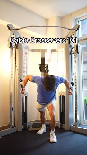 Cable crossovers or cable flyers are a worthwhile exercise to include in your routine since they train the chest through the widest range of motion. But this is only true under a few key circumstances. 1) you want to keep the handles relatively close to you so that your forearms are always perpendicular against the handle for the best support and force transfer 2) if you point your torso directly downwards, I find this to be more stable 3) straighten your elbows on the concentric and bend them o