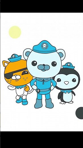 Draw and Color Octonauts | The Captain Barnacles | Peso Penguin | Kwazii Cat #shorts #disney