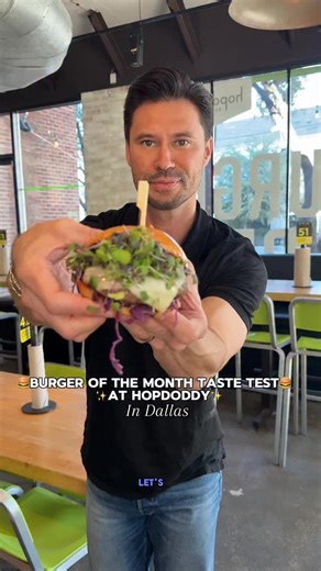 Chris Kahle on Instagram: "Taste test of the new burger of the month @hopdoddy in Dallas. I tried the Mountain Moon burger which is an elk burger blend, their Wagyu Smash burger, parmesan truffle fries, ginger lemonade, big house rita, and finally a mini banana fosters shake! The Elk burger was hearty, sweet and savory, but flavors mixed well together! I give it a 9/10! It’s only available from Nov 5th through Dec 2nd, so check out your nearest Hopdoddy location and try it and let me know what y
