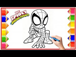 How to Color Spidey and His Amazing Friends Team | Easy and Fun | Spider Man Coloring Pages