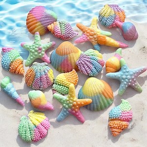 20 Edible Sea Shells Fondant Cake Toppers and Cupcake Decorations, Rainbow Pastel Birthday. - Etsy UK