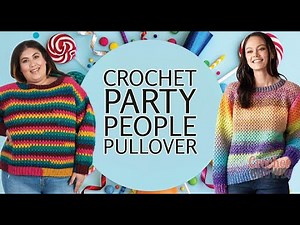 Size Inclusive Crochet Party People Pullover Sweater