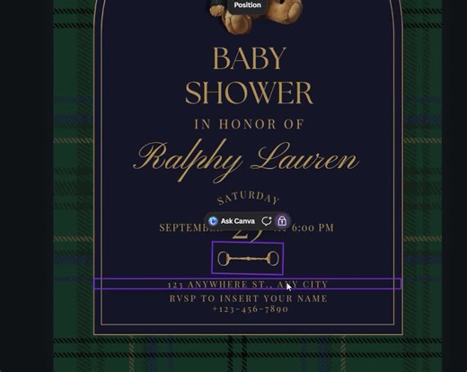Classy Ralph Lauren Inspired Baby Shower Invitation 5x7 - Etsy