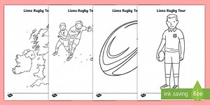 EYFS Lions Rugby Tour Colouring Pages
