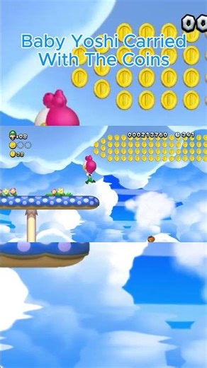 I got carried by baby yoshi! #mario #mariobros #luigi