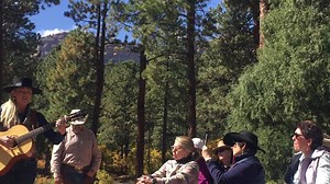 12K views · 288 reactions | Trinity Seely performs her song “Cricket Roll” to riders and wranglers on the Cowboy Poet Trail Ride, hosted by Rapp Corral in Durango, Colorado. The annual ride is held in conjunction with the Durango Cowboy Poetry Gathering happening this weekend. For more information, see durangocowboypoetrygathering.org. | Western Horseman | Facebook