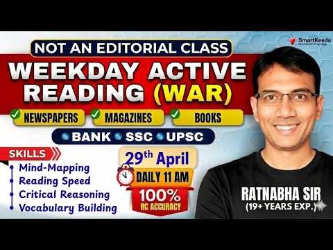 Daily WAR @ 11 AM | 29-April | Reading Comprehension Made Easy with Active Reading | Ratnabha Sir