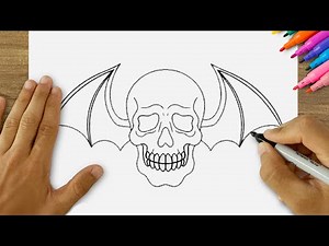 How to Draw Winged Skull Easy | Step by Step Bat Skull Drawing Tutorial