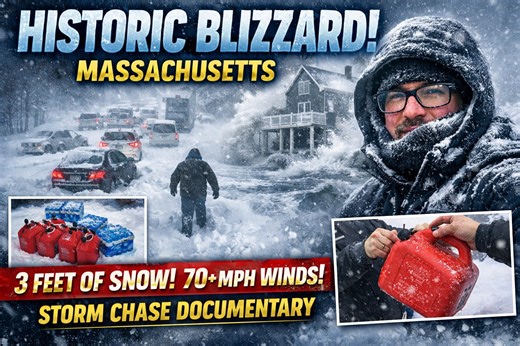 Historic Nor’easter Blizzard Storm Chase Recap 🌨️🚨 *** FULL CHASE VIDEO *** Tracked the powerful blizzard across Boston, Plymouth, Chatham, Orleans, and Eastham, MA, where 25–40” (1–3 feet) of snow buried communities. Route 3 and surrounding roads near Plymouth were packed with stranded drivers — we walked on foot through whiteout conditions to check on people and make sure they were safe. Made it to Scituate along the shoreline where 60–70 mph wind gusts and heavy snow created near-zero visib