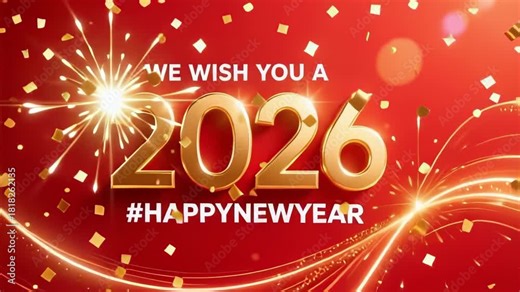 Celebrate new beginnings with a vibrant 2026 Happy New Year video loop for festive greetings
