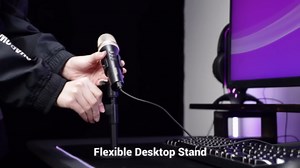 TONOR USB Dynamic Microphone for Podcast Gaming Mic with RGB for Recording, Live Streaming, YouTube, Singing, Studio, Tiktok Microfono with Quick Mute& Stand Compatible with PC/Cellphone TypeC