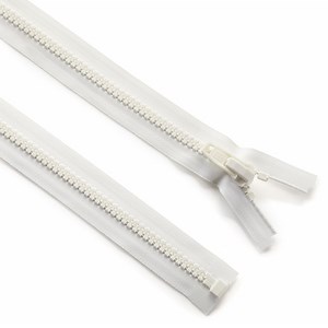 YKK® #10 White Separating Molded Tooth Zipper (Delrin® Double Pull Slider)