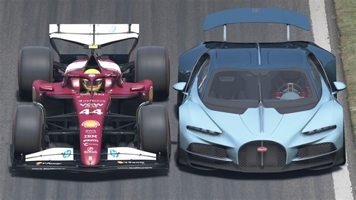 How fast is an #F1 car? 2025 Scuderia Ferrari SF-25 Formula 1 (Lewis Hamilton) vs Bugatti Tourbillon at Monza #lewishamilton #f1 #bugatti | Carluxius