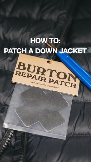 Does your insulated jacket have a hole in it? It’s time for a Burton Repair Patch. Any tear, of any size, can be quickly and easily repaired thanks to our friends at @nosopatches. 1️⃣ Clean the area around the tear. 2️⃣ Remove or refill any loose insulation (this can be done with a toothpick or tweezers) 3️⃣ Cut your Burton Repair Patch to fit the tear (the patch should be at least half an inch larger than the tear) 4️⃣ Peel off the back and stick it on. 5️⃣ For extra security, use warm air from