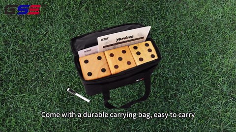 GSE Games & Sports Expert 3.5" Premium Giant Outdoor Dice Game Set with Yardzee & Farkle Scorecard and Carry Bag. Yard Lawn Dice Game Set for Kids & Adults Backyard Play