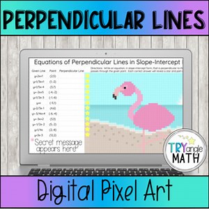 Equations of Perpendicular Lines Digital Pixel Art