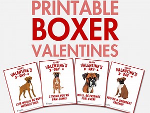 Boxer imprimable Saint Valentin | Cartes de Saint-Valentin Boxer Dog pour garçons et filles | Saint-Valentin chien | Carte de Saint-Valentin scolaire pour enfants - Etsy France