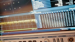 The electronic measuring device detects the characteristics of incoming signal, display it on the screen and trying to decode it. Matrix of digital and letter code