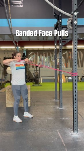 Banded Face Pulls. #crossfit #physicaltherapybiz #physiotherapy #performance #wellness
