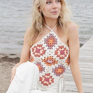 Boho Granny Square Crochet Halter Top Pattern, Summer Festival Crop Top Tutorial Download PDF - Etsy Australia