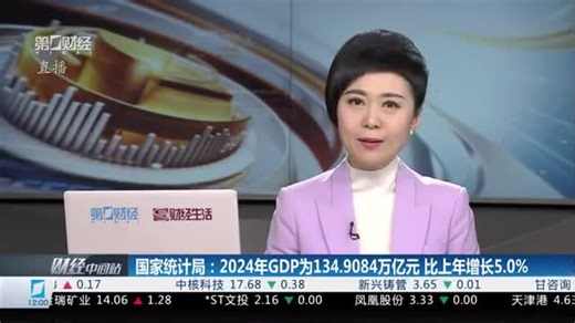 国家统计局：2024年GDP为134.9084万亿元 比上年增长5.0%