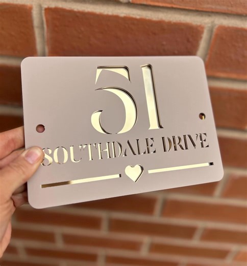 Acrylic House Sign, House Sign, Door Number, Door Sign, House Name, Address Sign, New Home, First Home, Beige House Number, Heart, Love - Etsy UK