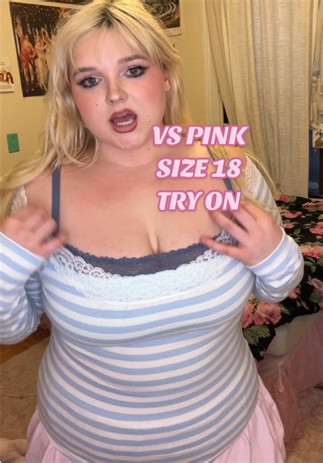 Trying on Victorias Secret PINK as a size 18/XXL! Sizes included in video