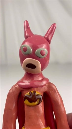 A bat-guy statue, classic, looking good. Beastmode 🦇🧔‍♂️#batman#polymerclay#sculpture#popart#clay