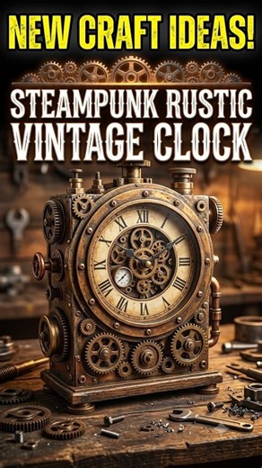 I Made A Rustic Steampunk Clock From Scratch! ⏰🔥 #DIY