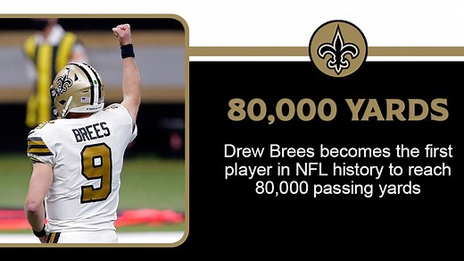 Watch Drew Brees become the first QB to go over 80,000 career passing yards