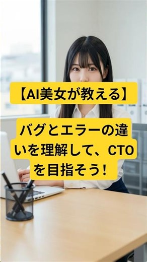 【AI美女が教える】バグとエラーの違いを理解して、CTOを目指そう！ #it業界 #itツール #ai美女