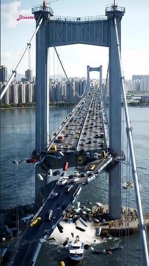 MASSIVE BRIDGE COLLAPSE! Earthquake Destroys Urban Bridge in Hyper-Realistic 4K Disaster