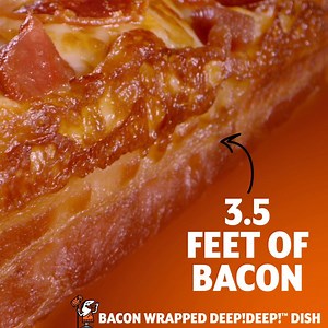 6.4K views · 128 reactions | Do you like your pizza wrapped up all Nice & bacon’y? Try a $12 large deep dish pizza wrapped with 3.5 feet of Bacon, then topped with Pepperoni and even more Bacon. | Little Caesars | Facebook
