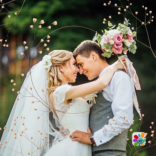 Wedding Stickers in Photo Studio | Romantic Photo Editing | Romantic Stickers | Love Overlays