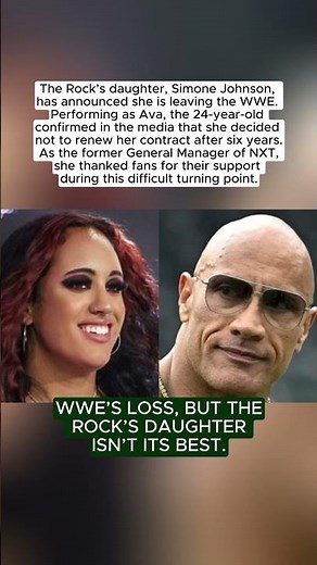 The Rock’s Daughter Ava Announces Shocking Exit From WWE