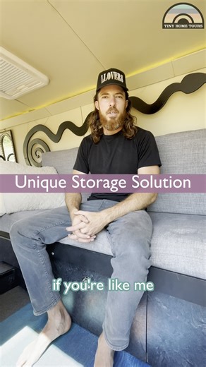 Unique Storage Solution Full tour: https://fb.watch/nDTJ0wDcJM/ His Instagram - https://www.instagram.com/keko.vanlife/ | Tiny Home Tours