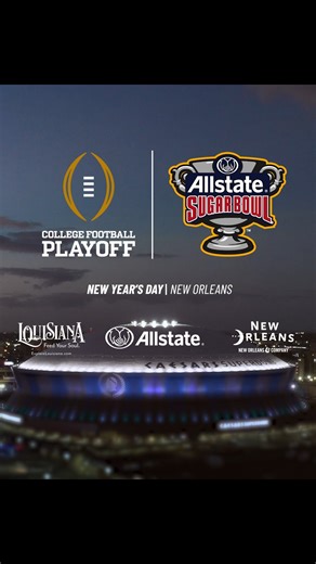 Allstate Sugar Bowl on Instagram: "We are only 1 Month away from the sweetest game of the year! 🍭 ⌛ The @CFBPlayoff Quarterfinal at the @Allstate #SugarBowl kicks off Jan. 1, 2026, at 7 PM CT in the Caesars Superdome!"