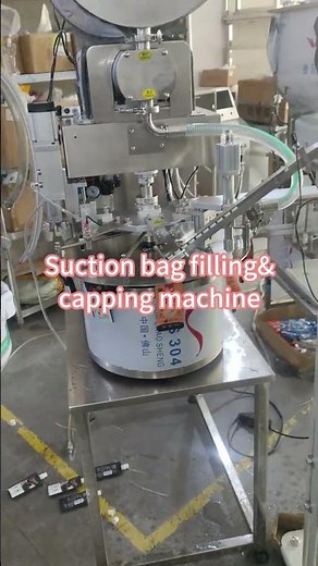 Suction bag filling&capping machine